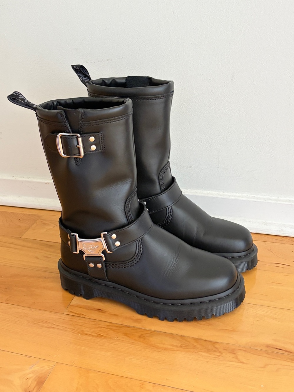 Dr. Martens Anistone Biker Boots Leather Black 7